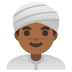 man wearing turban, medium-dark skin tone